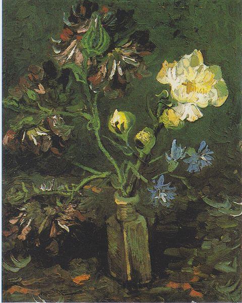 Vincent Van Gogh Vase with Forget-me-not and Peony